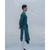 COTTON X LINEN KURTA IN BOTTLE GREEN SET