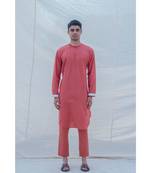 COTTON X LINEN CORAL kurta SET
