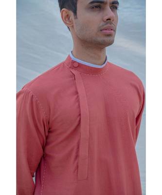 COTTON X LINEN CORAL kurta SET 2