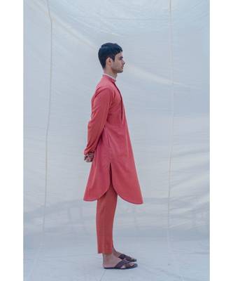 COTTON X LINEN CORAL kurta SET 4