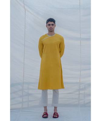 Cotton X Linen Indisputably Yellow Kurta Set 1