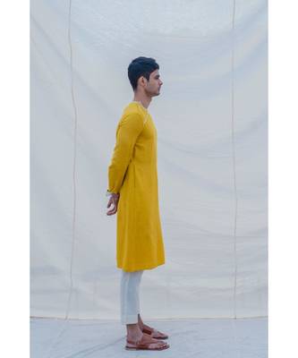 Cotton X Linen Indisputably Yellow Kurta Set 4