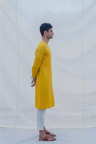 Cotton X Linen Indisputably Yellow Kurta Set