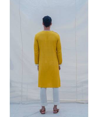 Cotton X Linen Indisputably Yellow Kurta Set 5