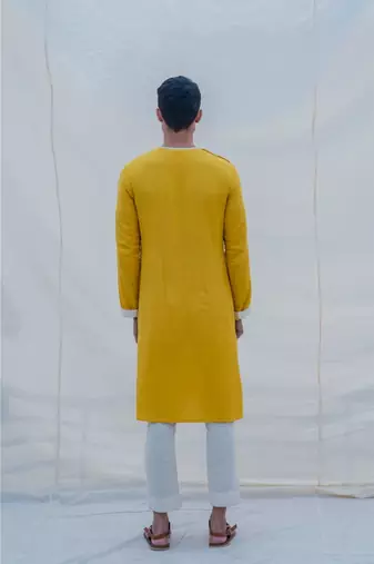 Cotton X Linen Indisputably Yellow Kurta Set