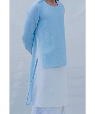 Cotton X Linen Blue Sky Kurta Set 2