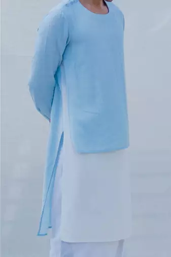 Cotton X Linen Blue Sky Kurta Set