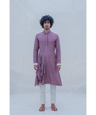 COTTON X RAYON purple KURTA SET 1