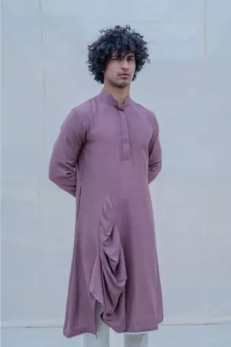 COTTON X RAYON purple KURTA SET