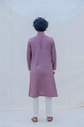 COTTON X RAYON purple KURTA SET