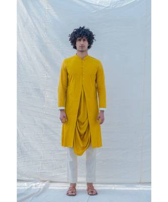 Cotton X Rayon Indisputably Yellow Kurta Set 1