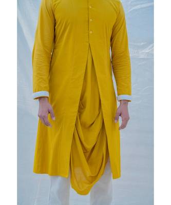 Cotton X Rayon Indisputably Yellow Kurta Set 3