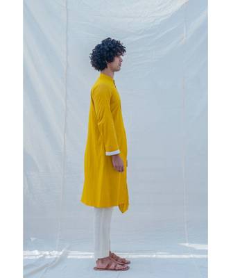 Cotton X Rayon Indisputably Yellow Kurta Set 4