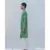 COTTON X RAYON GREEN COWL KURTA SET