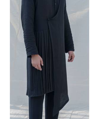 Cotton X Linen Black Kurta Set 3