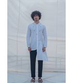 Kurta White W/ Box Pleates Set