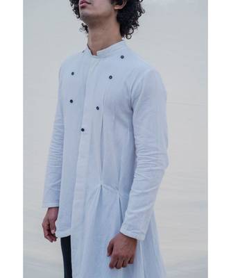 Kurta White W/ Box Pleates Set 2