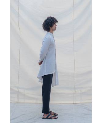 Kurta White W/ Box Pleates Set 4