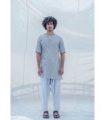 Cotton X Linen Slay In Grey Kurta Set
