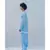 COTTON X LINEN DRENCHED IN AQUA KURTA