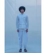 Raw Silk Off White Waist Coat