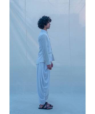 Raw Silk Off White Waist Coat 2