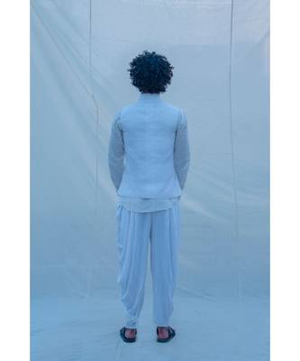 Raw Silk Off White Waist Coat 4