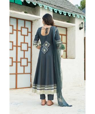Monochrome Grey Kurta Dupatta Set 5