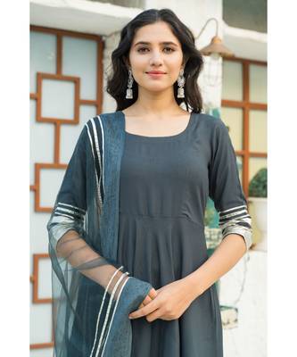 Monochrome Grey Kurta Dupatta Set 6