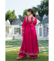 Rani Gota Kurta set with Doria Dupatta