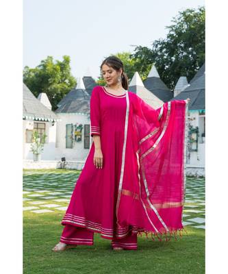Rani Gota Kurta set with Doria Dupatta 1