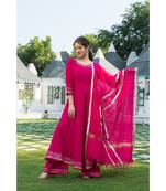 Rani Gota Kurta set with Doria Dupatta