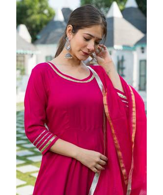 Rani Gota Kurta set with Doria Dupatta 7