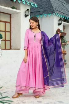 Pastel Pink Gota Suit kurta Set
