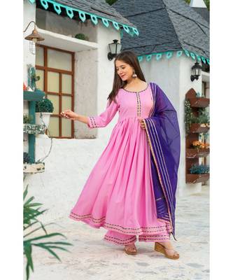 Pastel Pink Gota Suit kurta Set 2