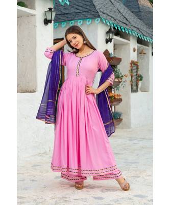 Pastel Pink Gota Suit kurta Set 6