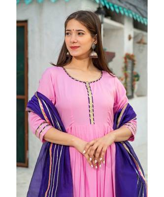 Pastel Pink Gota Suit kurta Set 7