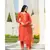 Tangerine Bagru Block Print Kurta set Doria Dupatta