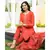 Tangerine Bagru Block Print Kurta set Doria Dupatta