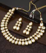 Glorious Gold Plated Kundan Choker Necklace Set for Women