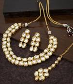 Amazing Gold Plated Kundan Choker Necklace Set for Women