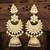 Fabulous Pearl Gold Plated Kundan Lotus Meenakari Jhumki Earring for Women