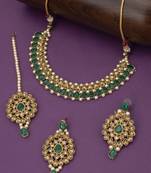 Lovely LCT Gold Plated Pearl Choker Necklace Set for Women