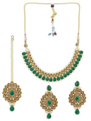 Lovely LCT Gold Plated Pearl Choker Necklace Set for Women 2