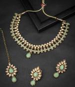 Classy LCT Gold Plated Pearl Choker Necklace Set for Women