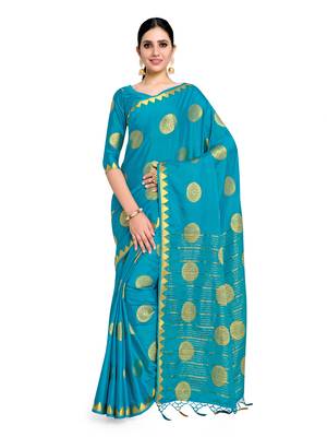 Women's Mysore Silk Crepe Saree with Blouse Piece 1