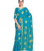 Women's Mysore Silk Crepe Saree with Blouse Piece