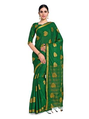 Women's Mysore Silk Crepe Saree with Blouse Piece 1
