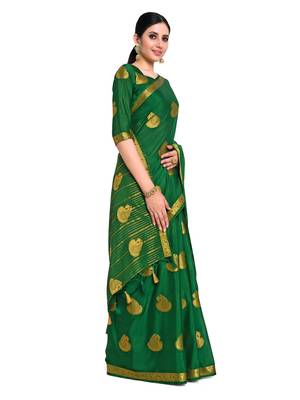 Women's Mysore Silk Crepe Saree with Blouse Piece 2
