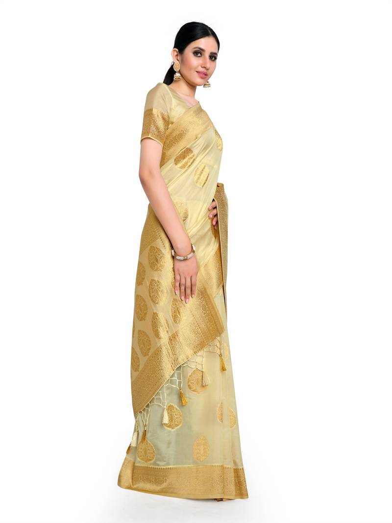 Women's Kanjivaram Art Silk Saree with Blouse Piece